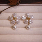 Gold Pearl Stud Earrings