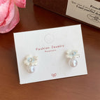 Yrh5 blue and white pearl four-petal flower