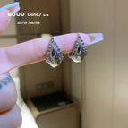 Silver Boat-shaped Earrings (A0464)
