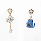 Book Cat Ear Studs 581