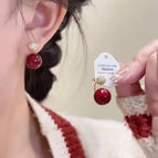 Two-Way Rear-Mounted Red Bean B Ear Studs