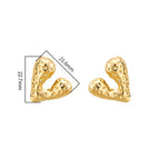 F817-Golden Concave Point V-Shaped Stud Earrings