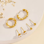 One Size / Gold / round Diamond Surface