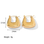 Square Hollow Earrings Golden MS-056 / 18K
