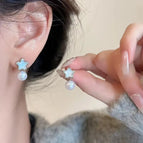 Star pearl ear studs
