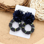7-Crystal Round Sapphire Blue Flower