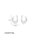 Silver / Oblique U-Shaped Earrings