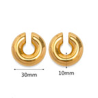 Hollow Large C Ear Clip-Gold / 18K