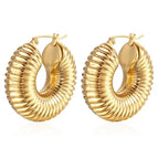 Thread Hollow Earrings Gold MS-005