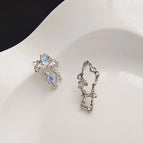 Sterling Silver Needle Irregular Ear Studs Pair