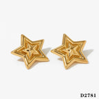 Golden Pentagram Earrings