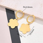 19.5x20mm / Light Gold Flower-Shaped Earrings (Gold) / 1 Pair/Package