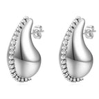Hollow Diamond Silver Water Drop