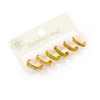 Simple Colorful Zircon Earring Set 0079