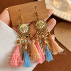 4-Colorful National Style Tassel Ear Hook 254