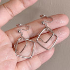 111-Geometric Square Frame Smart Mosquito Coil Clip-on Earrings