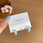 Sjw13 Blue C- Ring Earrings