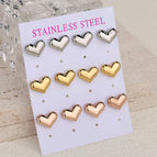 Love Ed101 / Gold Silver Rose Gold / 6 Pairs/Card