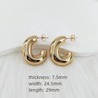 24.5mm * 29mm / Gold / 1 Pair/Package