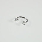 Rod Thickness * Inner Diameter * Head 1x10x3mm / Heart White Zirconium Steel Color