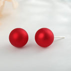 [Red] No. 1 12mm Earrings/Includes Daisy Ear Plugs
