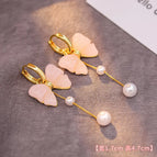 Pink Bow Tassel Earrings