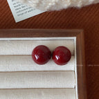 Red Bean Earrings 14mm