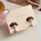 29#Dachshund Dog Bell Earrings