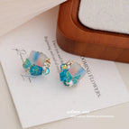 14K Gold Plated-Crystal blue