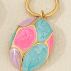 One Size / D / 1 Piece Enamel Oval Pendant Earrings