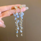 96# Silver Needle-Blue Natural Stone Tassel