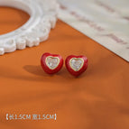 Heart-shaped Zircon Oil Drop Earrings (S925 Silver Needle)