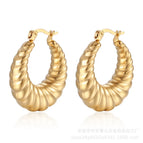 Twill Hollow Earrings Gold MS-001