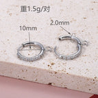 【2.0*10】Pair of Stone-Inlaid Steel Color