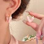 1# Ear Clip-Pink Love Environmental Protection (Real Gold Plating)