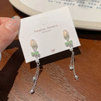 Fa4 Tulip Silver Necklace Tassel