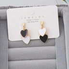 Double Heart Drop Glaze [Black and White]