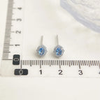 Blue Geometrical Zircon-Silver Needle