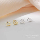 3 # Small Earrings - Silver Auspicious Clouds