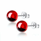 Pomegranate red (with Tremella plug) / 925 silver 6mm