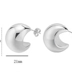 Semicircle Hollow Earrings Steel Color Cp-yz129lv-hb / 18K