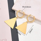 29x29mm / Light Gold Triangle Earrings (Gold) / 1 Pair/Package