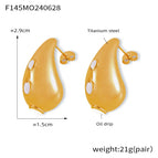 F145-Gold White Glaze Earrings