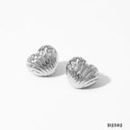 Silver Love Heart Earrings D2502