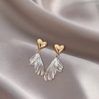 13#Love brushed fish tail earrings