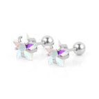 Steel Five-Pointed Star AB White Zirconium / 0.8*6*8 * 4mm