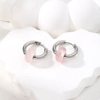 8# Transparent Pink Natural Stone Ear Ring