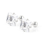 Steel Color Square White Zirconium / 0.8*6*8 * 4mm