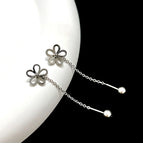 Steel Color-Flower Ear Chain