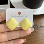 4627 Drop Oil Square Earrings Yellow